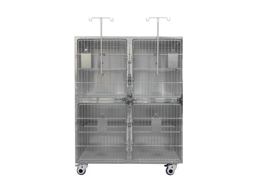 Pet hospital cage, four compartment