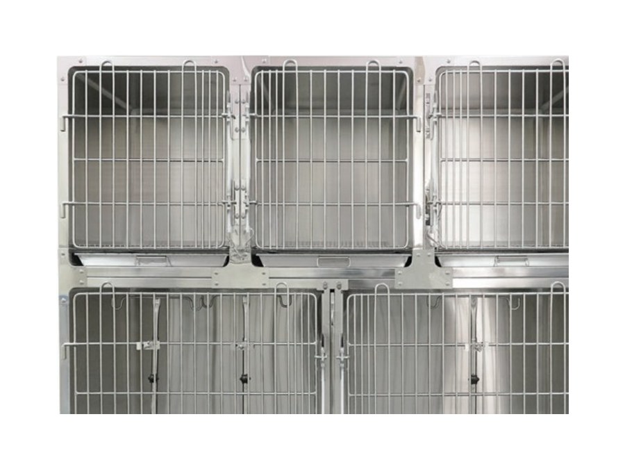 Pet hospital cage, six compartment