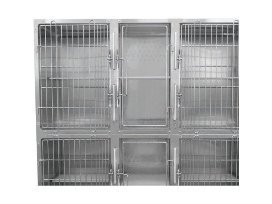 Pet hospital cage, six compartment, deep
